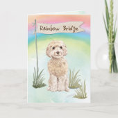 Champagne Cockapoo Beileid über Regenbogen Karte (Vorderseite)