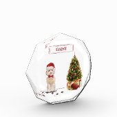 Champagne Cockapoo Funny Christmas Dog mit Tree Fotoblock (Links)