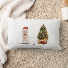 Champagne Cockapoo Funny Christmas Dog mit Tree Lendenkissen