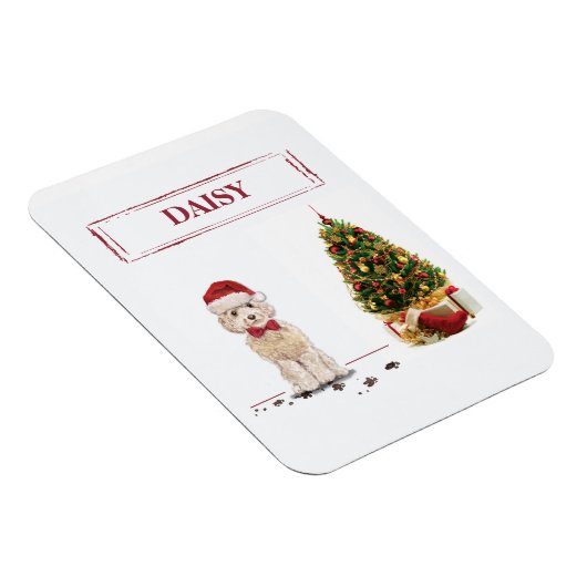 Champagne Cockapoo Funny Christmas Dog mit Tree Magnet (Rechte Seite)