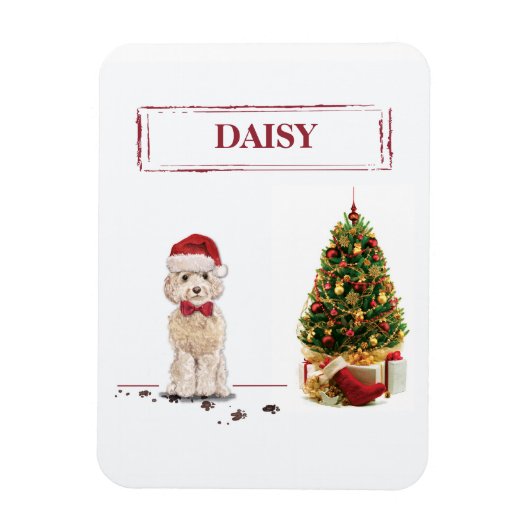 Champagne Cockapoo Funny Christmas Dog mit Tree Magnet (Vertikal)