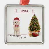 Champagne Cockapoo Funny Christmas Dog mit Tree Ornament Aus Metall (Vorne)