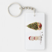 Champagne Cockapoo Funny Christmas Dog mit Tree Schlüsselanhänger (Vorderseite)