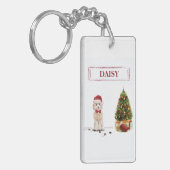 Champagne Cockapoo Funny Christmas Dog mit Tree Schlüsselanhänger (Vorderseite links)
