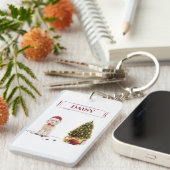 Champagne Cockapoo Funny Christmas Dog mit Tree Schlüsselanhänger (Vorderseite rechts)