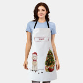 Champagne Cockapoo Funny Christmas Dog mit Tree Schürze (Getragen)