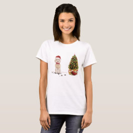 Champagne Cockapoo Funny Christmas Dog mit Tree T-Shirt