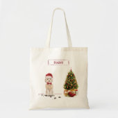 Champagne Cockapoo Funny Christmas Dog mit Tree Tragetasche (Vorne)
