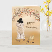 Champagne Cockapoo Funny Pilgrim Hat Erntedank Karte (Gelbe Blume)