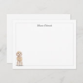 Champagne Cockapoo Grau Border Personalisiert Mitteilungskarte (Vorne/Hinten)