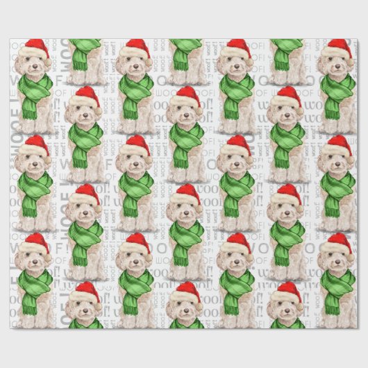 Champagne Cockapoo Weihnachtsfeiertage Wrapping Pa Geschenkpapier (Flach)