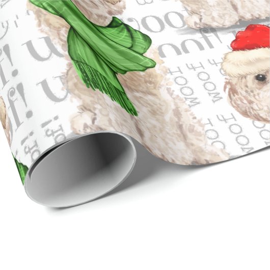 Champagne Cockapoo Weihnachtsfeiertage Wrapping Pa Geschenkpapier (Rolleneckpunkt)