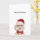 Champagne Cockapoo Weihnachtskarte Karte (Gelbe Blume)