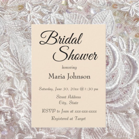 Champagne Color Einfaches Brautparty Einladung