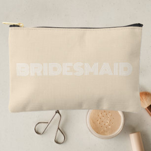 Champagne Color Moderne Typografie Bridesmaid Zubehörtasche