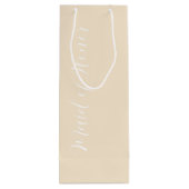 Champagne Color Stilisierte Script-Trauzeugin Geschenktüte Für Weinflaschen (Rückseite)