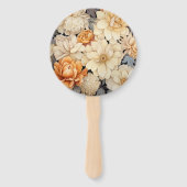 Champagne Colored Floral Wedding Fächer (Rückseite)