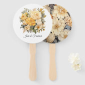 Champagne Colored Floral Wedding Fächer (Vorne und Hinten)