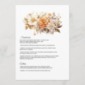 Champagne Colored Floral Wedding Menükarte (Rückseite)