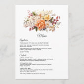 Champagne Colored Floral Wedding Menükarte (Vorderseite)