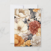 Champagne Colored Floral Wedding RSVP Karte (Rückseite)