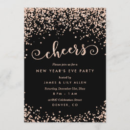 Champagne Confetti Dots Silvester Party Einladung