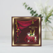 Champagne Confetti Silvester Party Einladung (Stehend Vorderseite)