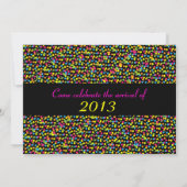 Champagne & Confetti Silvesterabend Party Einladung (Rückseite)