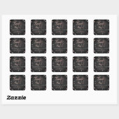 Champagne Confetti Wedding Vielen Dank Quadratischer Aufkleber (Blatt)