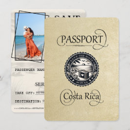 Champagne Costa Rica Passport Save The Date