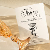 Champagne coupe Black Bow Birthday Party Invite Einladung