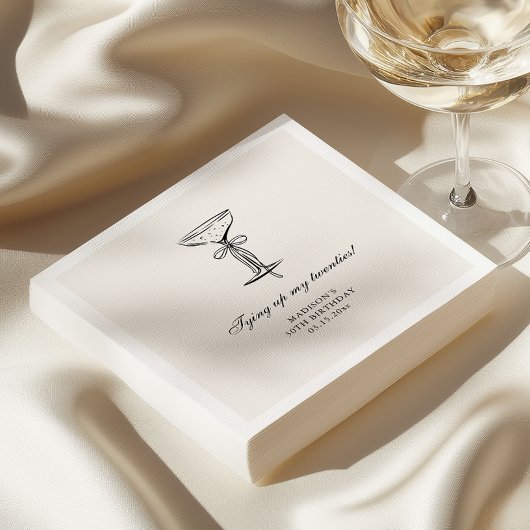 Champagne Coupe Coquette Birthday Serviette