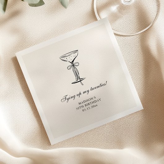 Champagne-Coupe-Coquette-Geburtstag Serviette