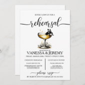 Champagne Couple Probe Dinner Einladung (Vorne/Hinten)