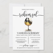 Champagne Couple Probe Dinner Einladung (Vorderseite)