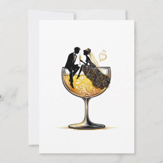 Champagne Couple Probe Dinner Einladung (Rückseite)