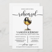 Champagne Couple Probe Dinner Einladung (Vorne/Hinten)