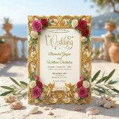 Champagne Cream & Blush Pink Faux Foil Wedding Einladung