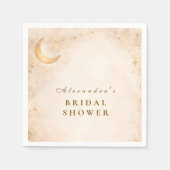 Champagne Crescent Moon Bridal Shower Serviette (Vorderseite)