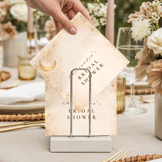 Champagne Crescent Moon Bridal Shower Serviette