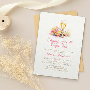 Champagne Cupcakes Bridal Dusche Einladung