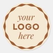 Champagne Custom Logo Scalloping Circle Aufkleber (Vorderseite)