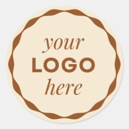 Champagne Custom Logo Scalloping Circle Aufkleber