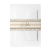 Champagne Damask Glitzer Monogram Wedding Einladungsbanderole (Vorderseite Beispiel)
