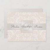 Champagne Damask Monogram Save the Date Postkarte (Vorne/Hinten)