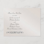 Champagne Damask Monogram Save the Date Postkarte (Rückseite)