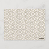 Champagne Damask Monogram Tischnummer Card (Rückseite)