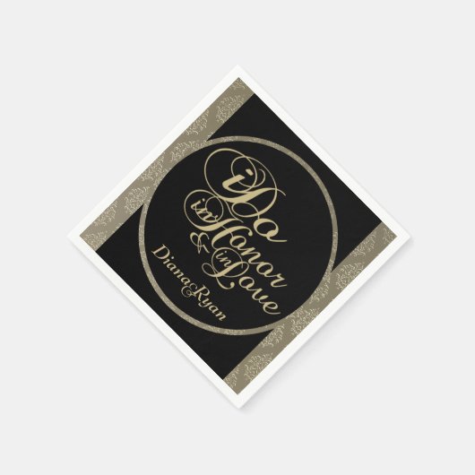 Champagne Damask Party Napkins Serviette (Ecke)