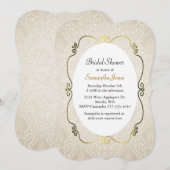 Champagne-Damast-kundenspezifische Einladung (Vorne/Hinten)