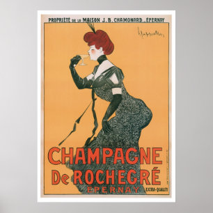 Champagne De Rochegre Vintages Getränk und Kunst Poster